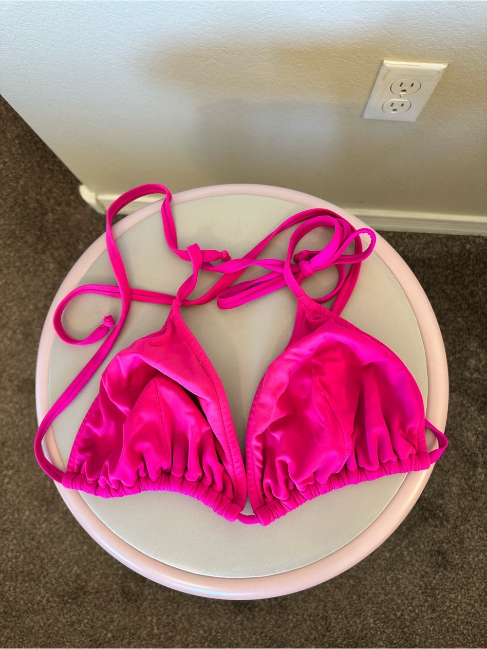 Bright pink Venus strappy bikini top